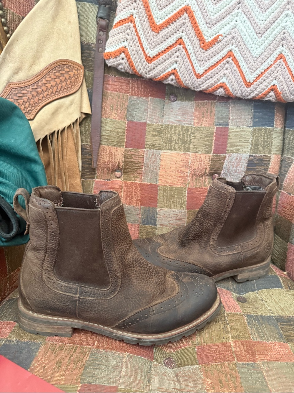 Ariat Brown Leather Waterproof Wexford Brogue Chelsea Boots